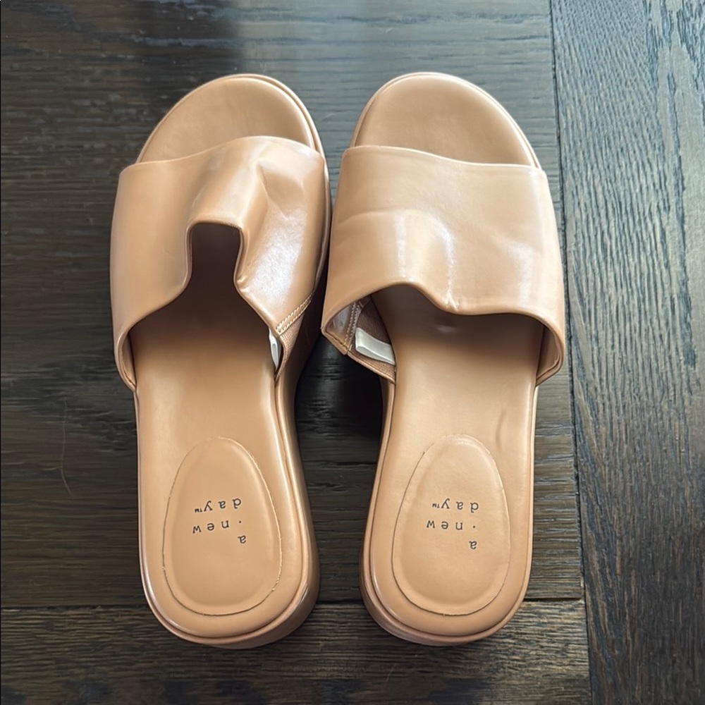 A New Day Tan Mules Comfortable Stylish Footwear
